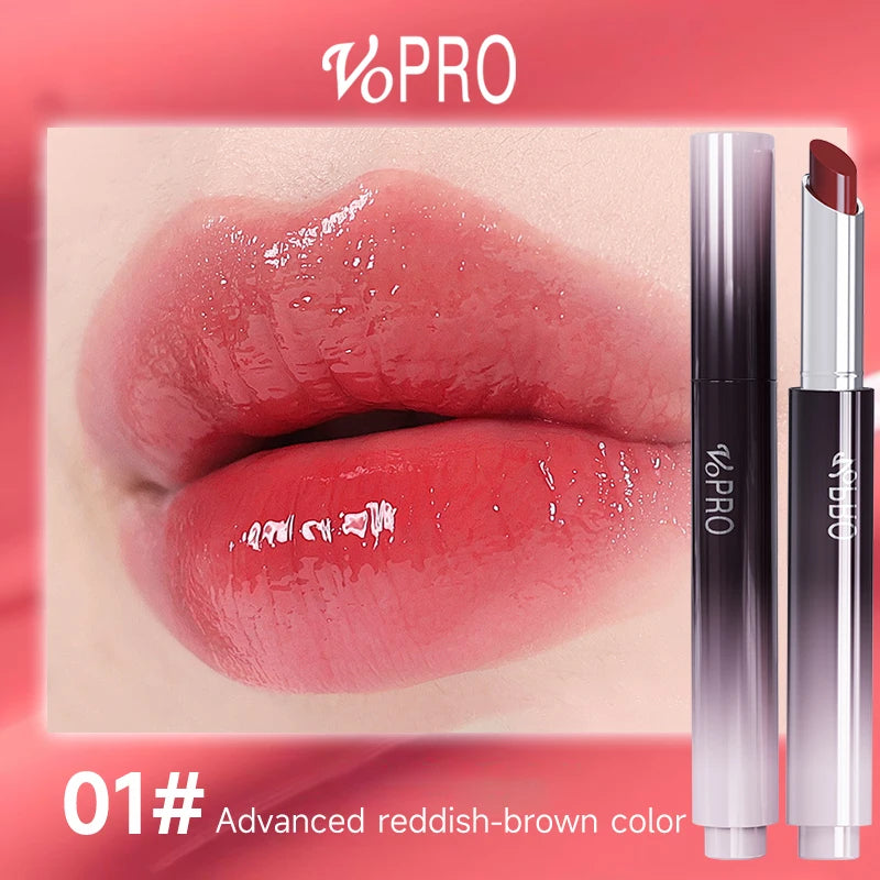 Moisturizing Water Light Lipstick,Mirror Gloss Jelly Gel Lip Gloss,Long-Lasting,Waterproof,Lightweight,Nourishing & Hydrating Qme 01