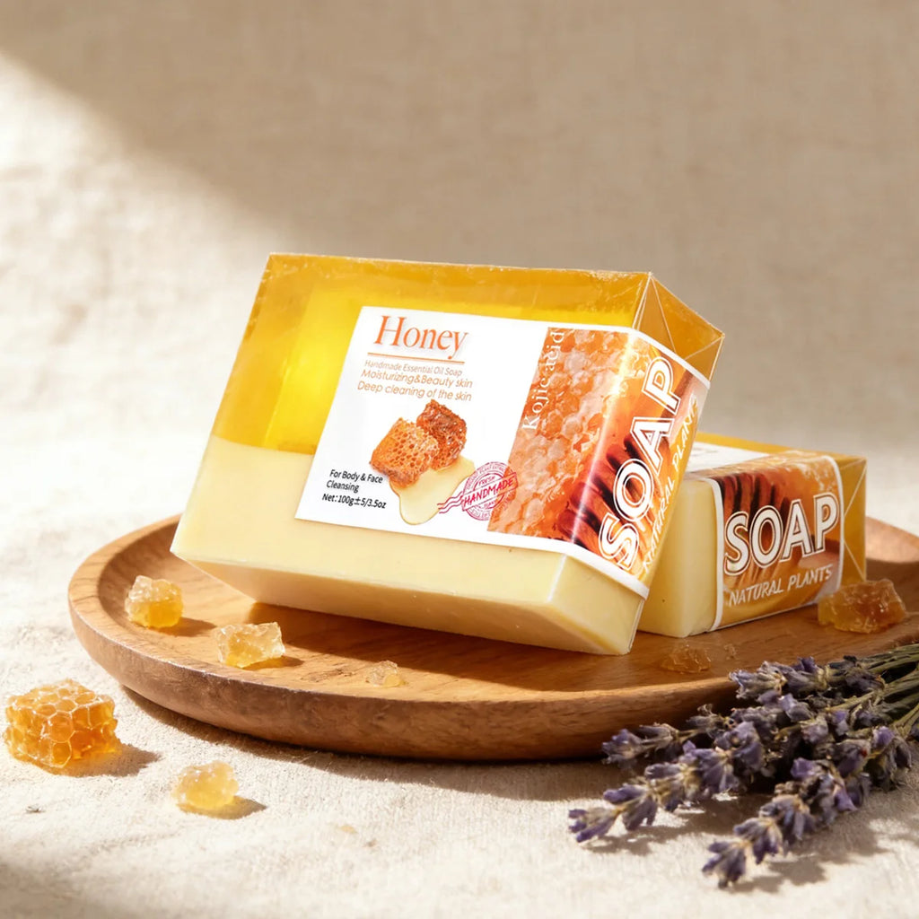 Two Tone Honey Goat Milk Handmade Soap Cleansing Essential Oil Qme