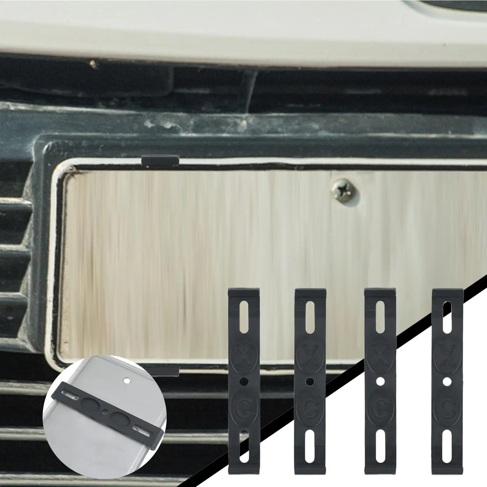 hot License Plate Frame Weather-Proof Number Plate Frames Car Tag Frame For Front And Rear Car Tags Exterior Car Accessories Qme