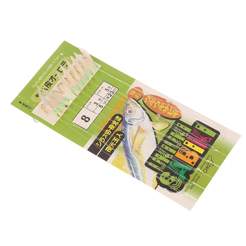 White Fish Skin Bionic String Hook Apollo Uki Sabiki Fishing Qme Hook 8