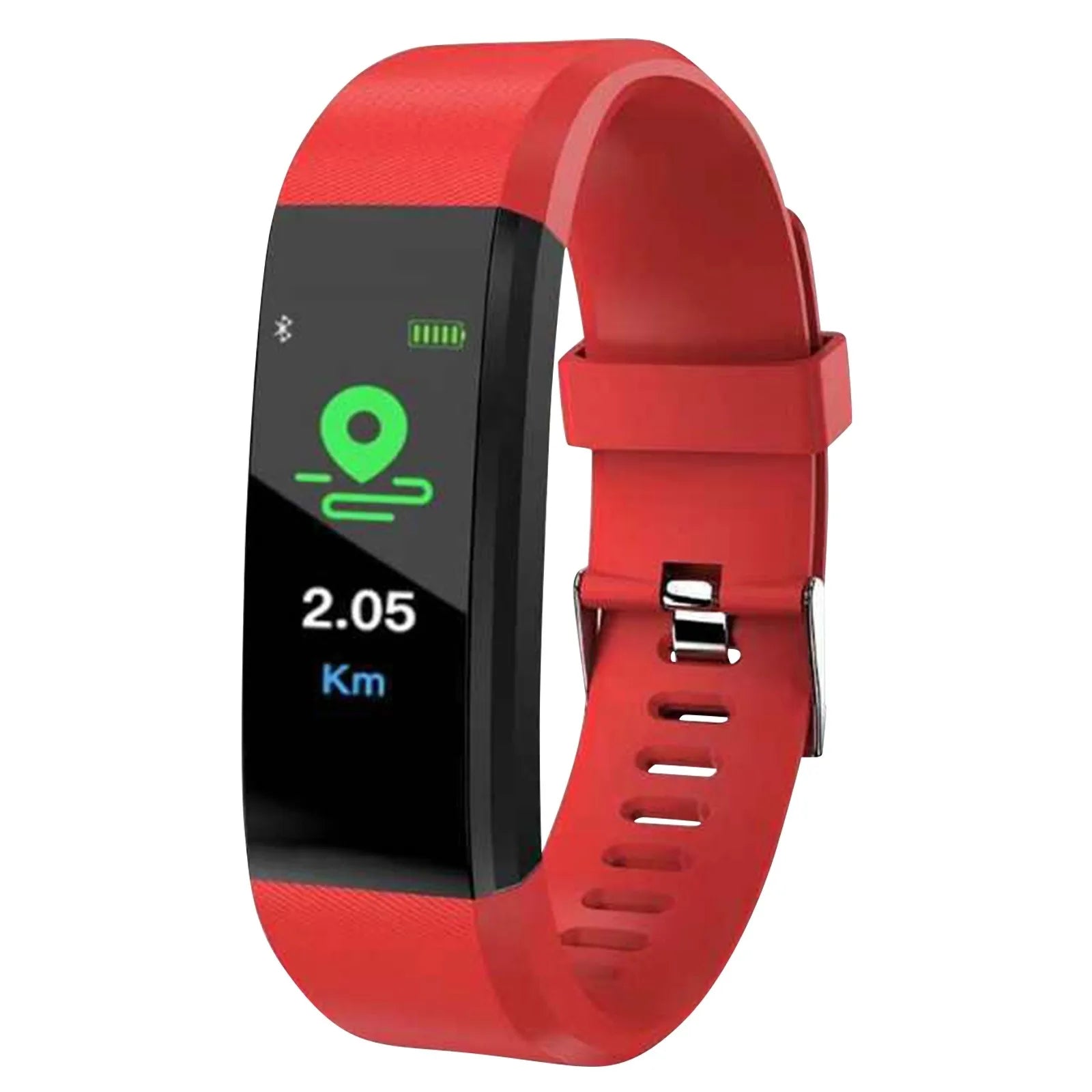 Waterproof Simple Smart Bracelet Sleep Detection Heart Rate Blood Pressure Blood Oxygen Sports Pedometer Watch For All People Qme Red