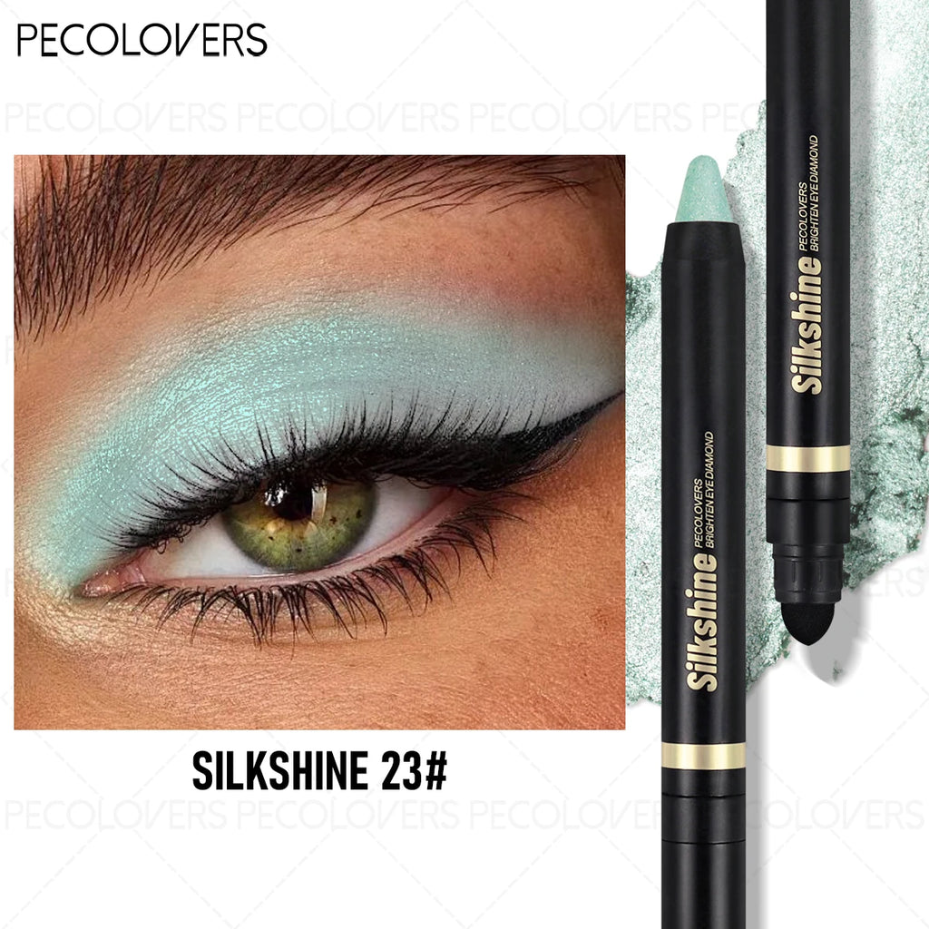 Double-headed Eyeshadow Stick Brush Champagne Brown Forest Green Deep Qme 23