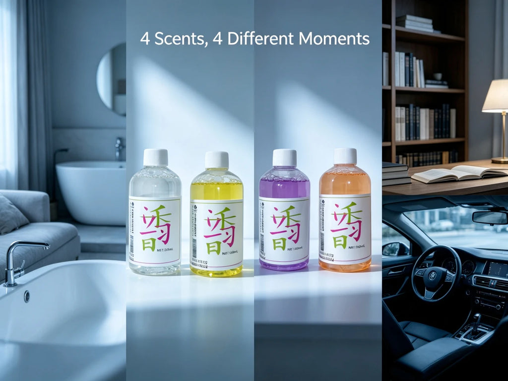 Air freshener refill / Humidifier aromatherapy refill 12 different natural scent combinations (Lavender, Jasmine, White Tea) Qme