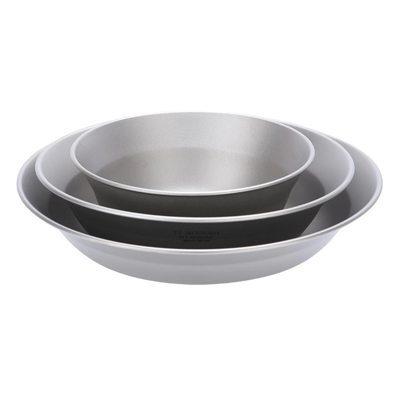 Camping Plates Set Portable Metal Tableware Soup Bowl Dishes with Mesh Bag Ultralight Dinnerware for Hiking Picnic Qme