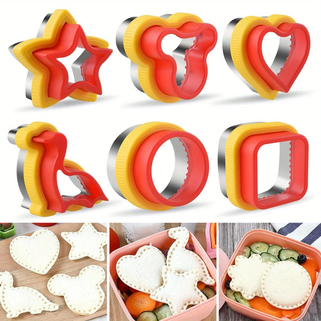 1/2/3/4/5/6PCS Stainless Steel Cookie Cutters Set - Animal & Heart Shapes for DIY Baking, Bread, Sandwich, Gift for Kids Qme