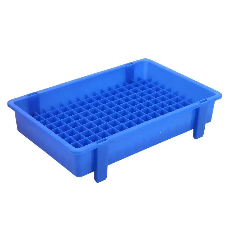 Thickened Plastic Lithium Battery Storage Box 18650 Cells Divided Qme Blue
