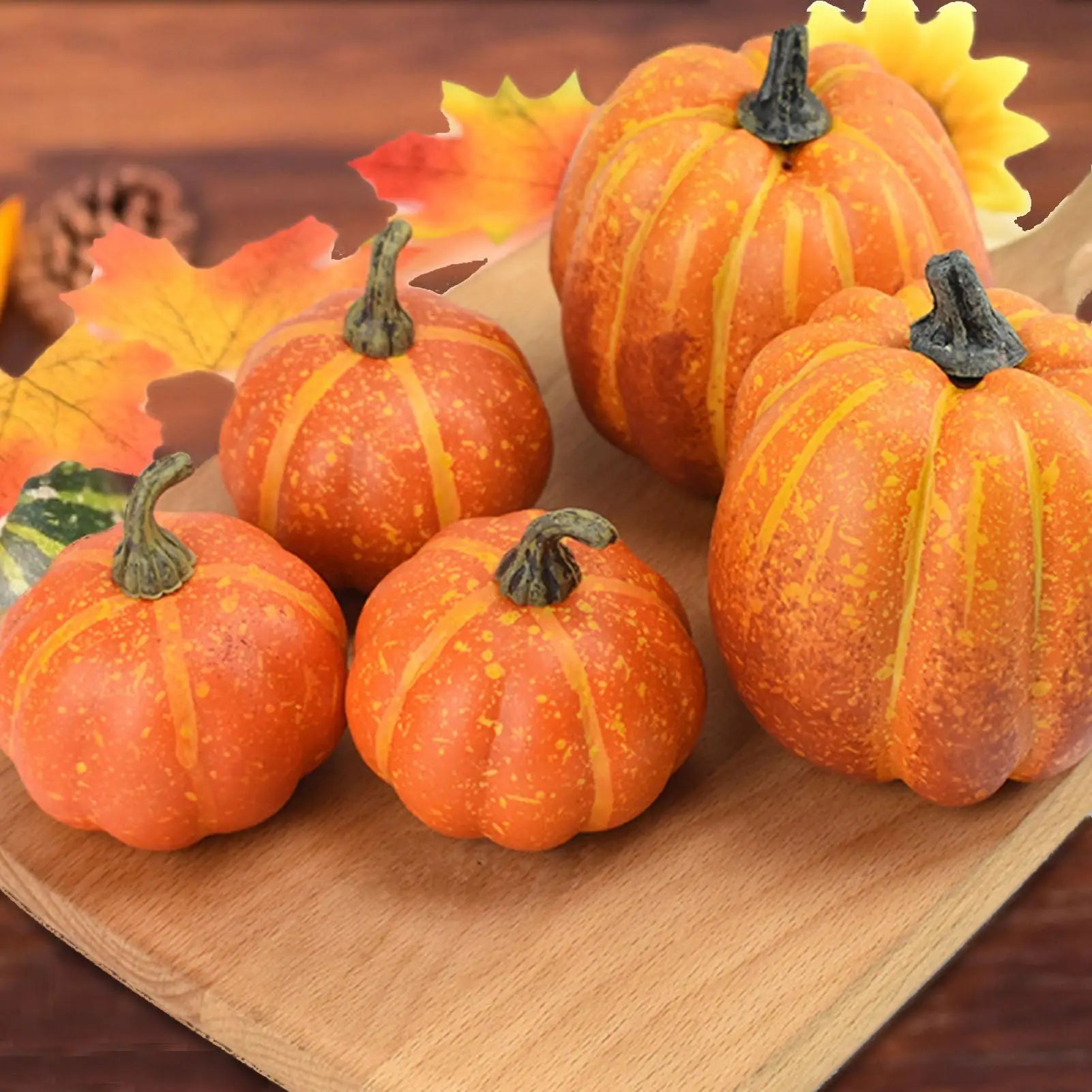 Fake Pumpkin Foam Pumpkins Assorted Sizes Faux Artificial Tabletop Qme