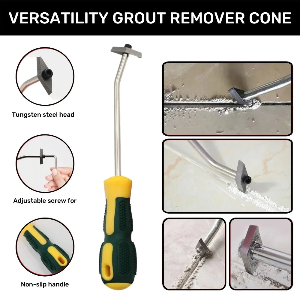 Ceramic Tile Grout Remover Professional Floor Wall Seam Cement Cleaning Hand Tool Rhombus Tungsten Steel Tiles Joint Gap Cleaner Qme