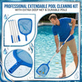 Swimming Pool Net Retractable Triangular Telescopic Folding Fishing Net with Telescopic Pole for Cleaning Water Deep Skimmer Net Qme White