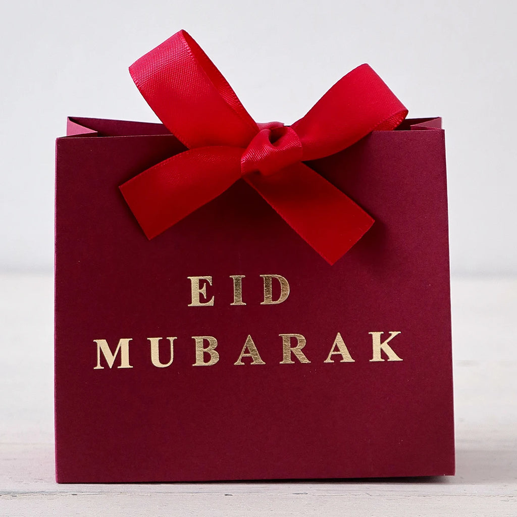 This 5-Piece Eid Gift Box Is Decorated with Ribbon Bows and Exquisite Paper Packaging, Perfect for Holiday Parties, and Can Hold Candies, Cookies, Jewelry, and More Multiple Styles Available (Black, Pink, White, Green, Red). Qme Zj-Red-5Pcs 11.5X10X4.5Cm