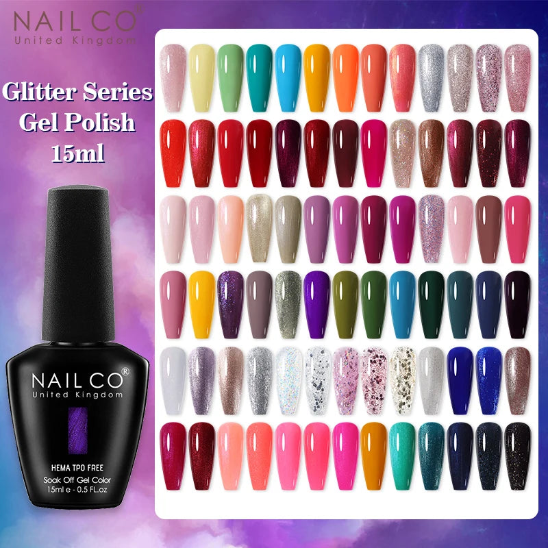 NAILCO Glitter Reflective Series Gel Nail Polish Nails Art Semi Qme