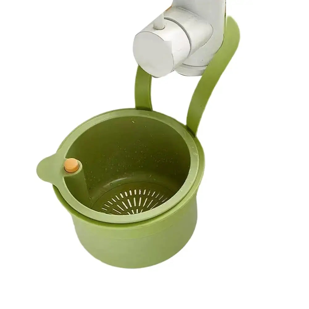 Creative Kitchen Sink Hanging Strainer Basket Detachable Openable Bottom Cover Kitchen Garbage Filter Quickly Drain Clean Rack Qme Green