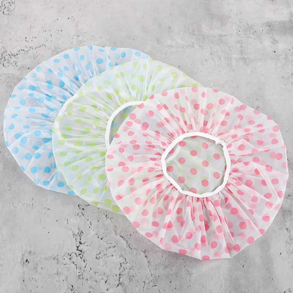 Shower Cap For Women, Elastic And Reusable Hair Bath Caps, Waterproof Bathing Hat Stocking Stuffers For Women Ladies Spa Salon Qme