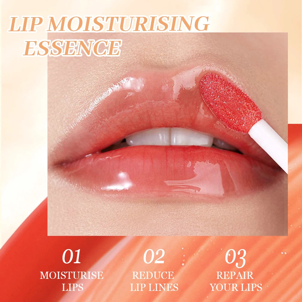 QIBEST Transparent Mirror Water Gloss Lip Gloss Moisturizing Liquid Lipstick Crystal Jelly Lip Oil Plumping Lip Tint Balm Makeup Qme