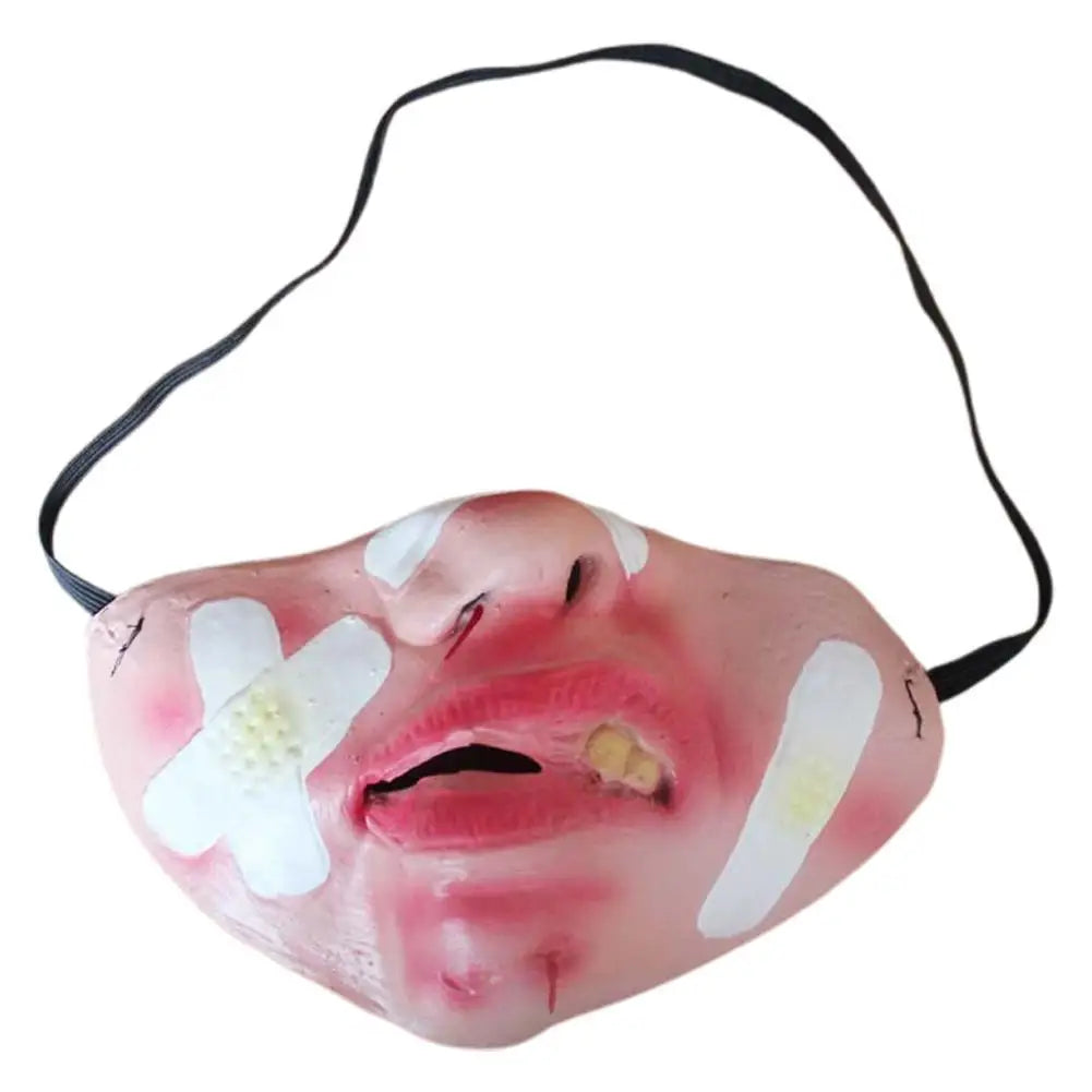 Latex Half Face Masks Humorous Elastic Band Horrible Scary Cosplay Qme D