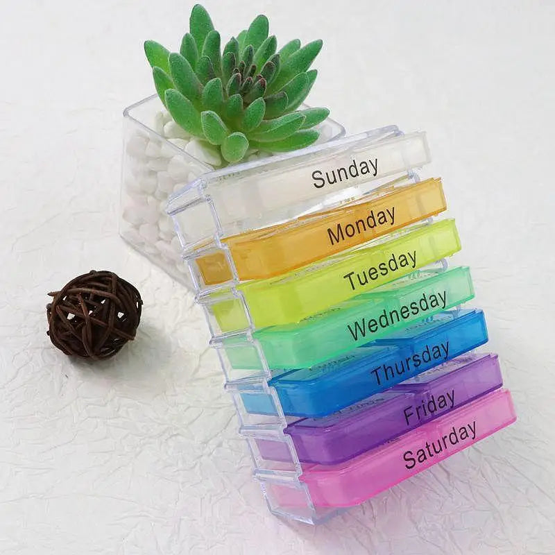 28Grid Portable Small Medicine Box 7-day Medication Packaging Qme