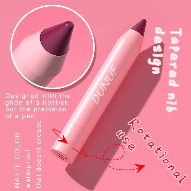 18 Colors Matte Lipstick Pen Soft Silky Velvet Lip Liner Pencil Sexy Full Color Lip Crayon Waterproof Lasting Beauty Maquillaje Qme