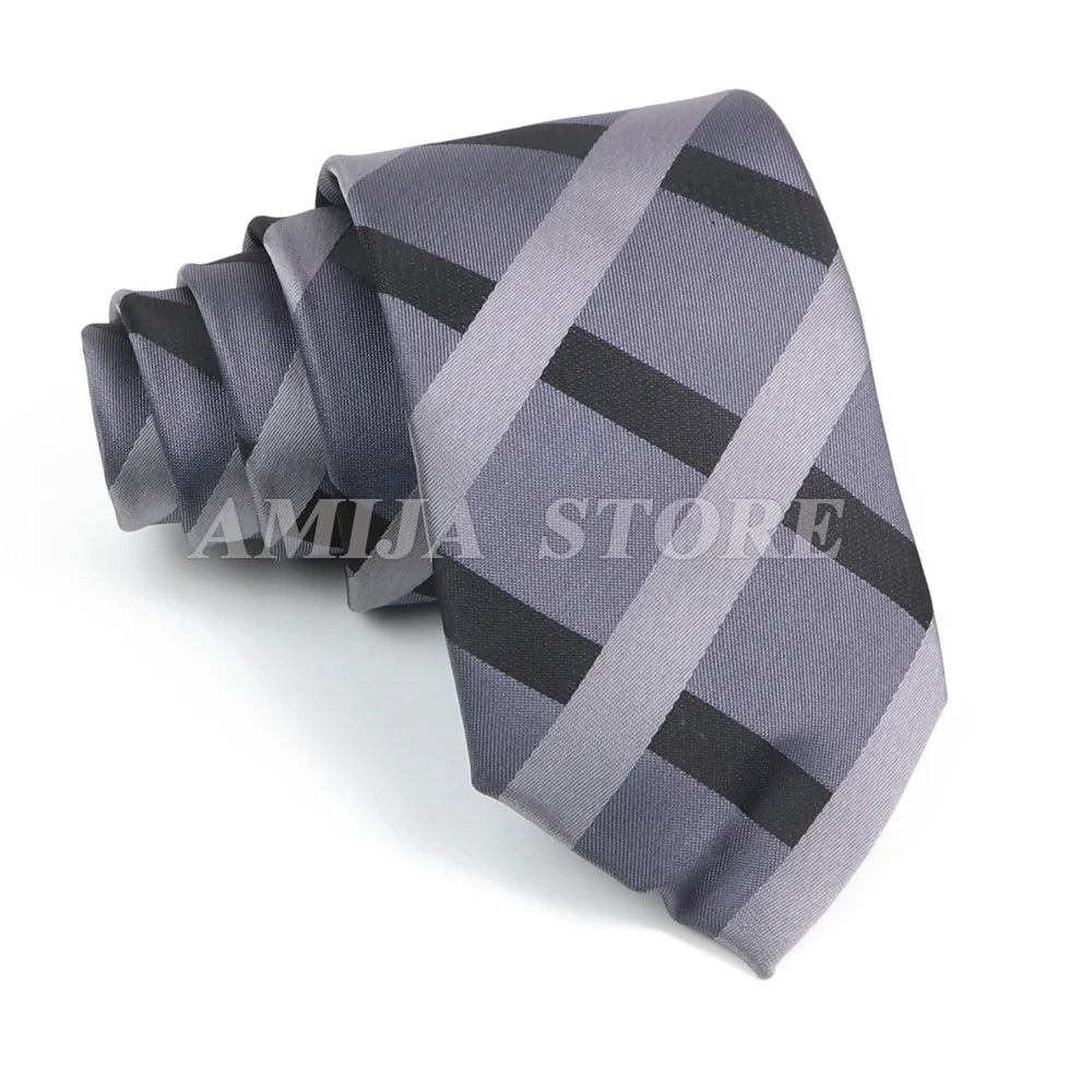 Tie Men Gravatas Wholesale Fashion Woven Luxury Necktie Dark Grey Dot