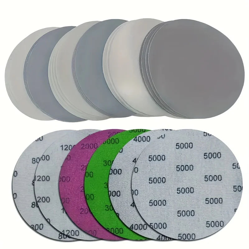 24pcs 125mm Wet/Dry Sanding Discs - Grit 800-5000 - Hook & Loop Flocking Orbital Sanding Pad Set For Electric Grinder Accessory Qme 24pcs