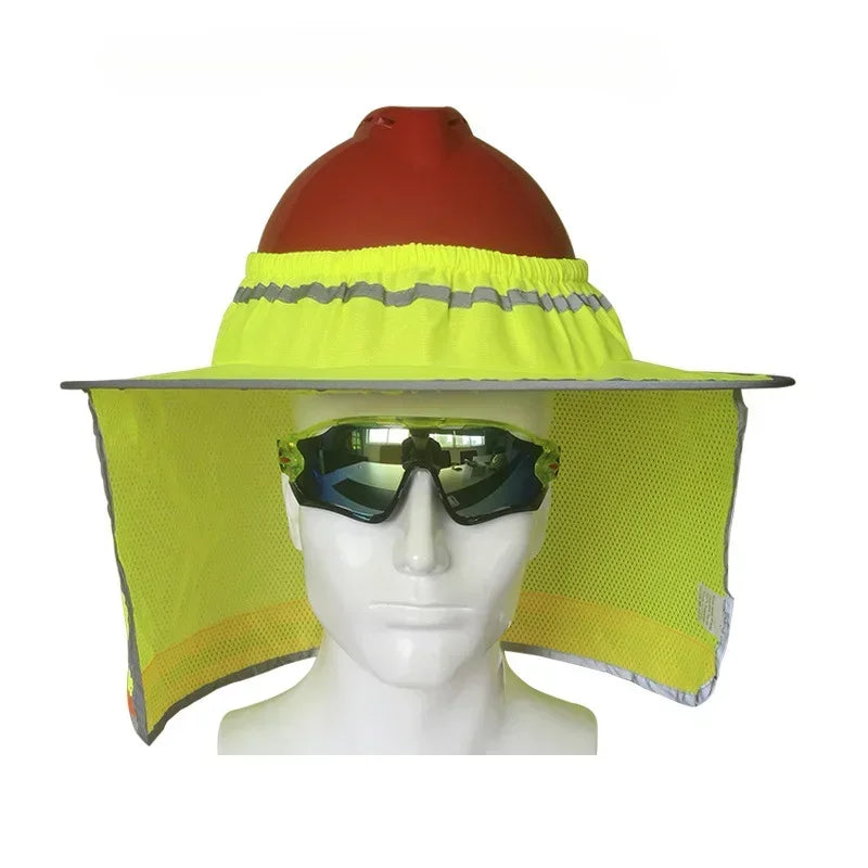 Reflective Stripe, Summer Sun Shade, Safety Hard Hat Neck Shield, Reflective Cap Cover for Construction Workers Qme