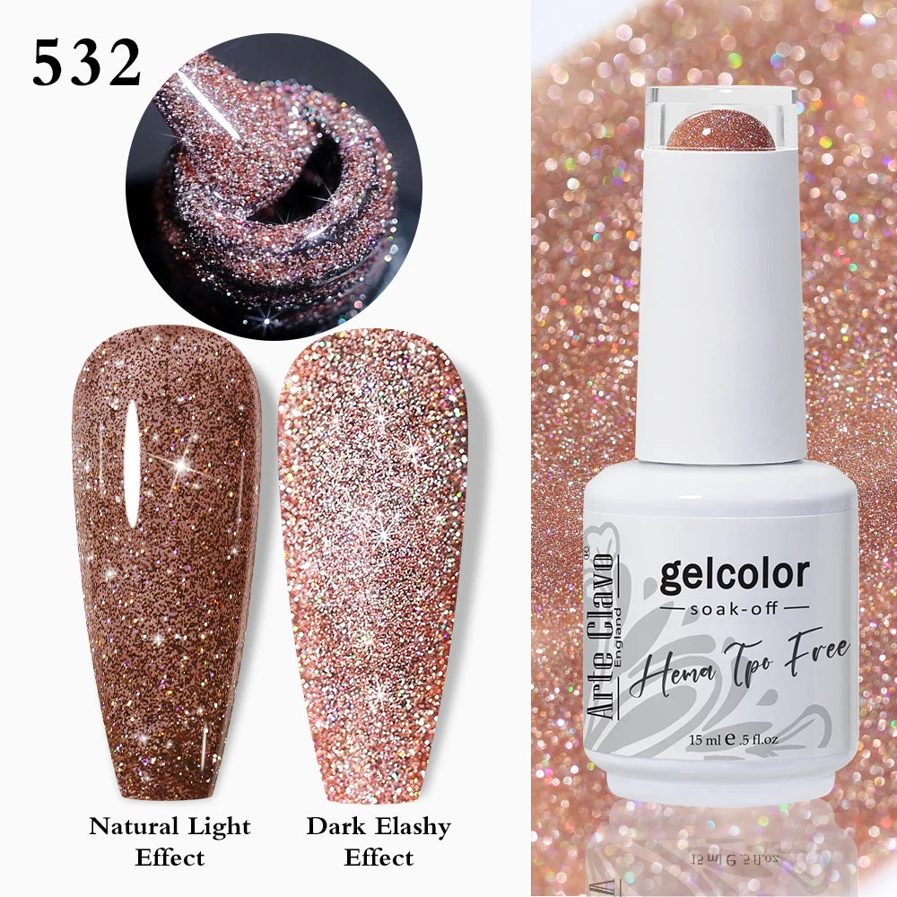Arte Clavo Crystal Crushed Diamond Pink Blue Gel Nail Polish 2026