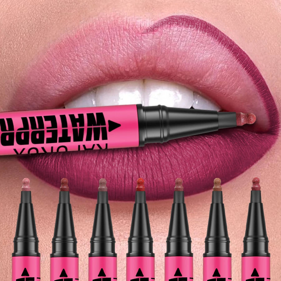 Liquid Matte12-Color Lipliner Pencil Waterproof Plumping Stain Qme