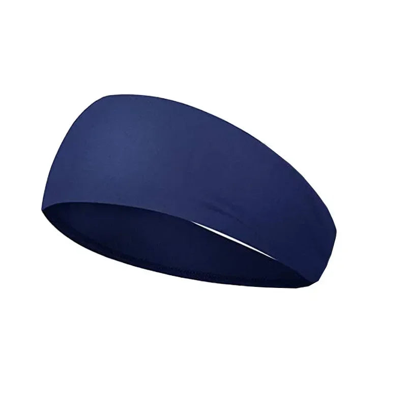 Sports Headbands Solid Elastic Non Slip Quick Dry Workout Fitness Qme Blue