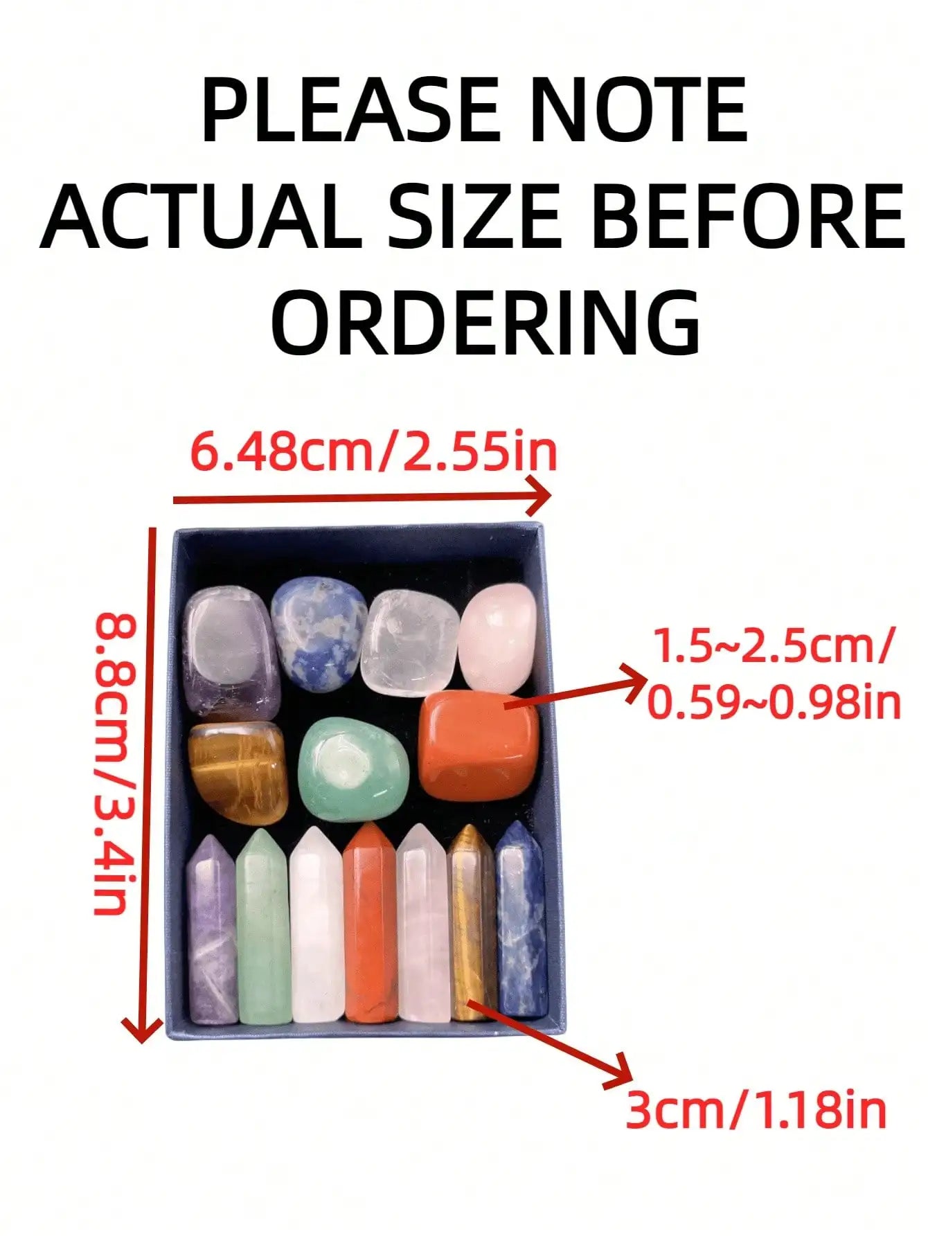 Natural Crystal Hexagonal Column Double Pointed 7-Piece Irregular Box Qme