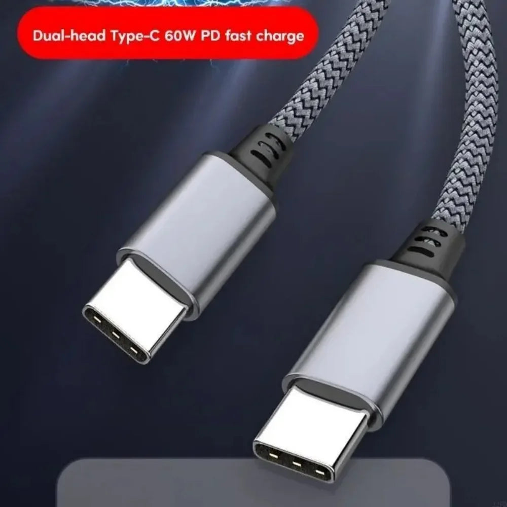 60W 1M 2M 3M 5M 8M Type C To Type C Fast Charging Cable Universal Extended Nylon Braided PD Data Cord for iPhone Oneplus Samsung Qme