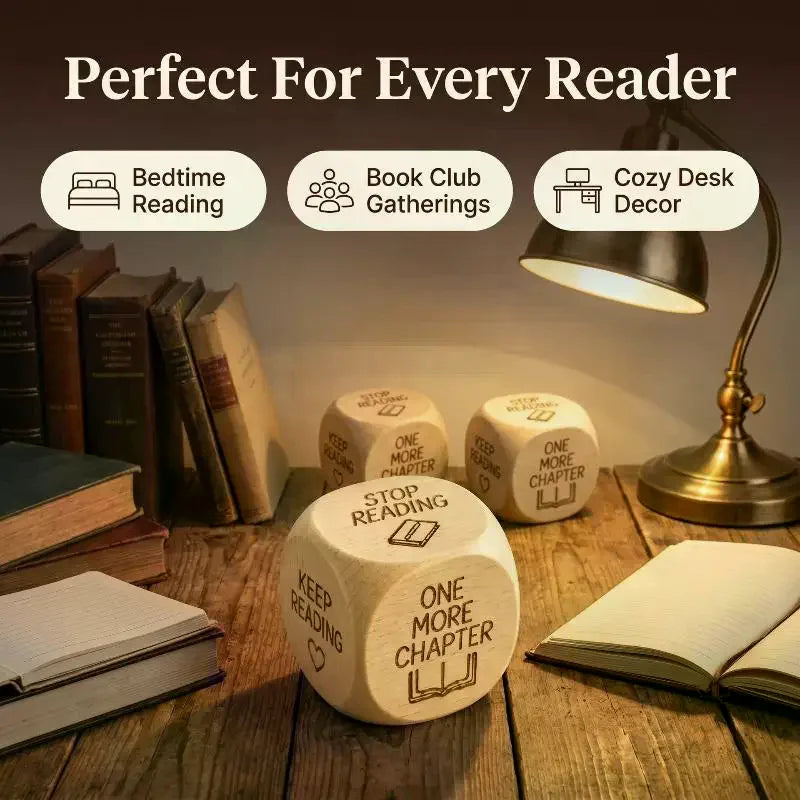 Handmade Wooden Decision Dice Dual Purpose For Quilting Sewing & Book Reading Lover Engraved Choice Cube Funny Desk Decor Gift Qme