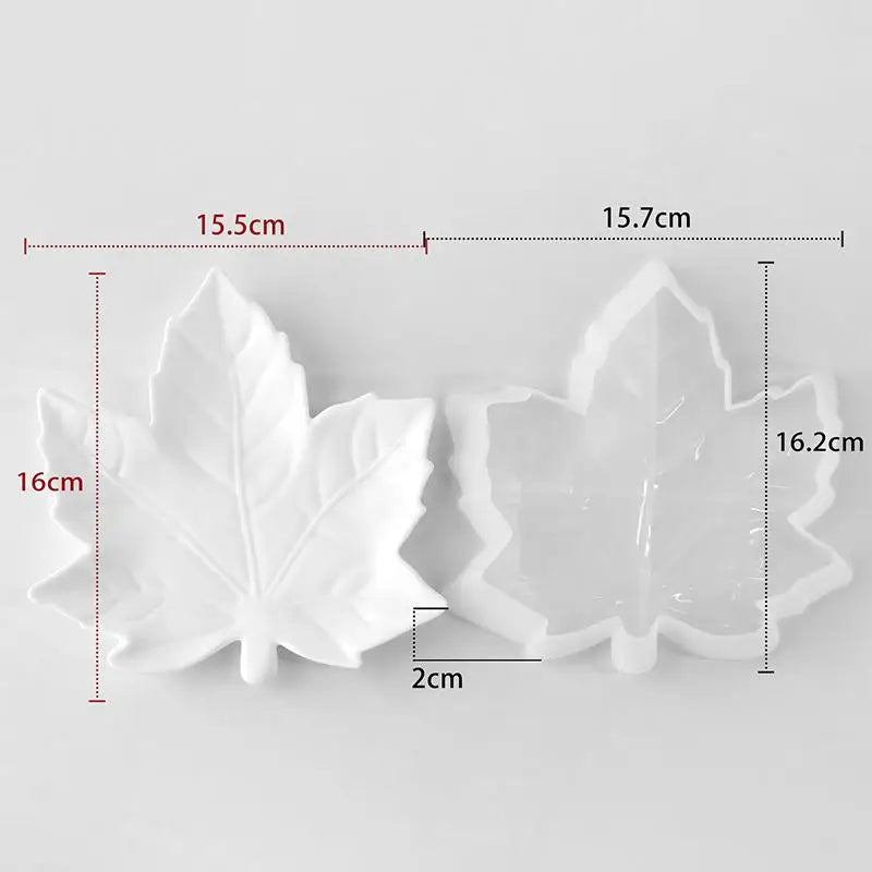 DIY Gypsum Form Leaf Coaster Silicone Mold Geometric Leaves Plaster Epoxy Resin Mould Handmade Storage Tray Desktop Decor Molds Qme maple leaf A1