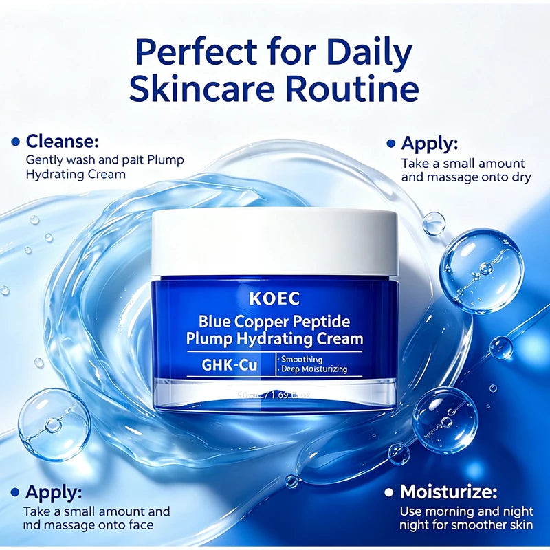 Blue Copper Peptide Moisturizing Essence Deep Facial Care Cream Qme