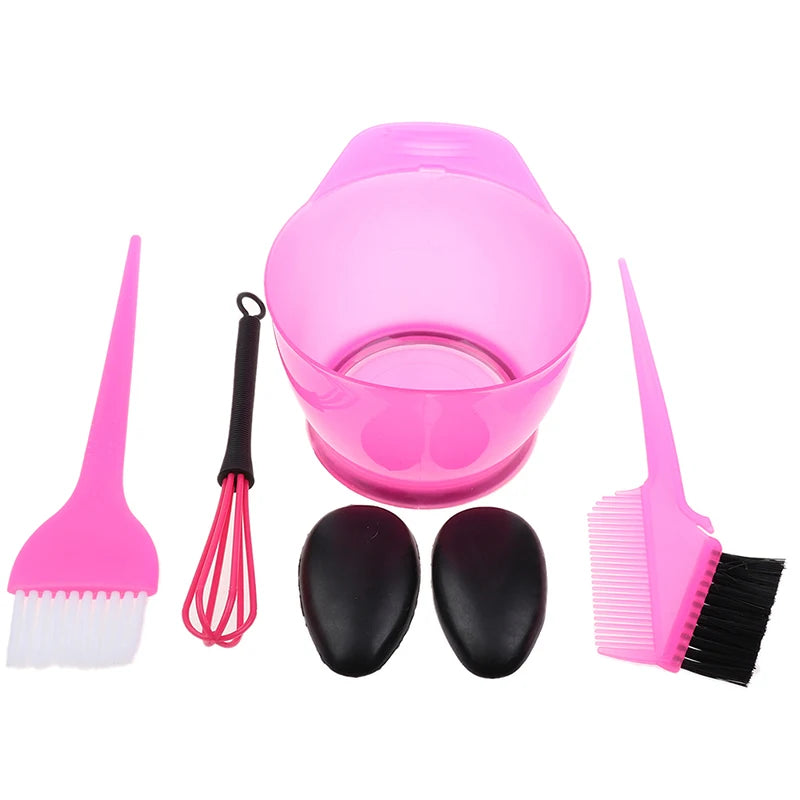 Hair Colouring Brush Bowl Bleaching Dye Beauty Comb Qme Pink