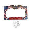 1/2pcs American Specifications License Plate Holder Selected American Flags With Screws Car Decoration Aluminum Alloy Car Qme 1PCS