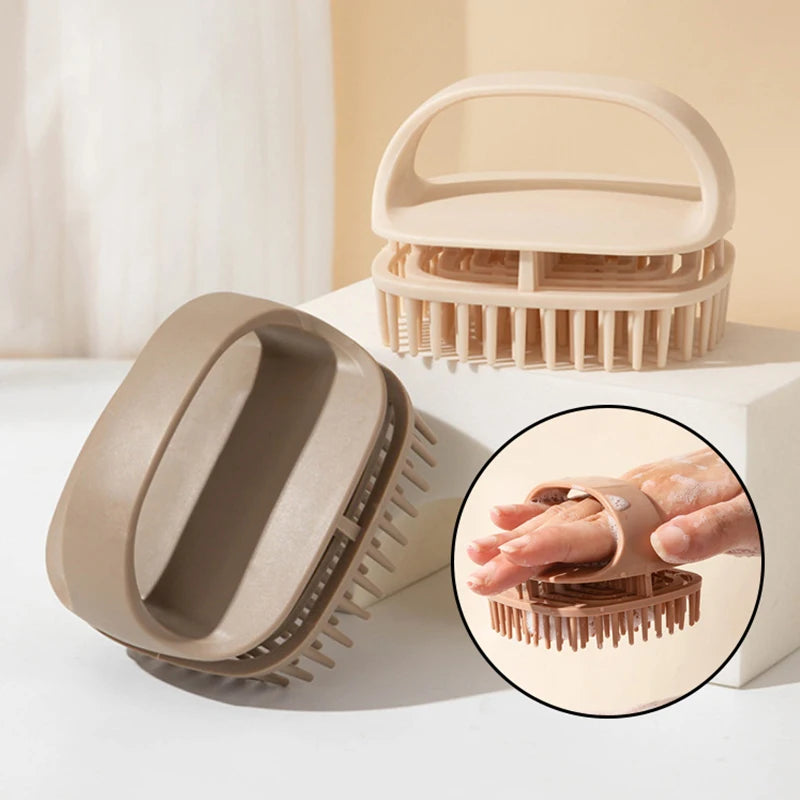 Shampoo Scalp Massage Brush Hair Cleansing Dandruff Control Qme
