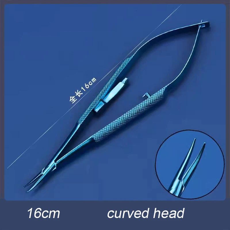 Barraquer Titanium Alloy Needle Holder Lock Curved Ophthalmic Qme f