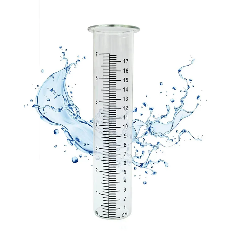 A02F-4Pcs Plastic Rain Gauge Replacement Tube With 7 Inch Capacity Rain Water Gauge For Garden Yard Outdoor Qme