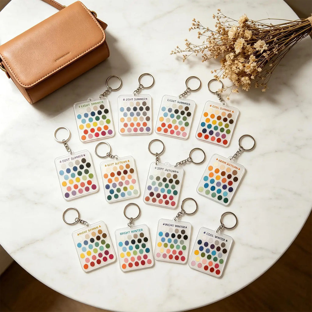 Seasonal Color Selection Cards 12 Piece Seasonal Clear Acrylic Season Color Analysis Template Cards for Clothing Outfits Makeup Qme