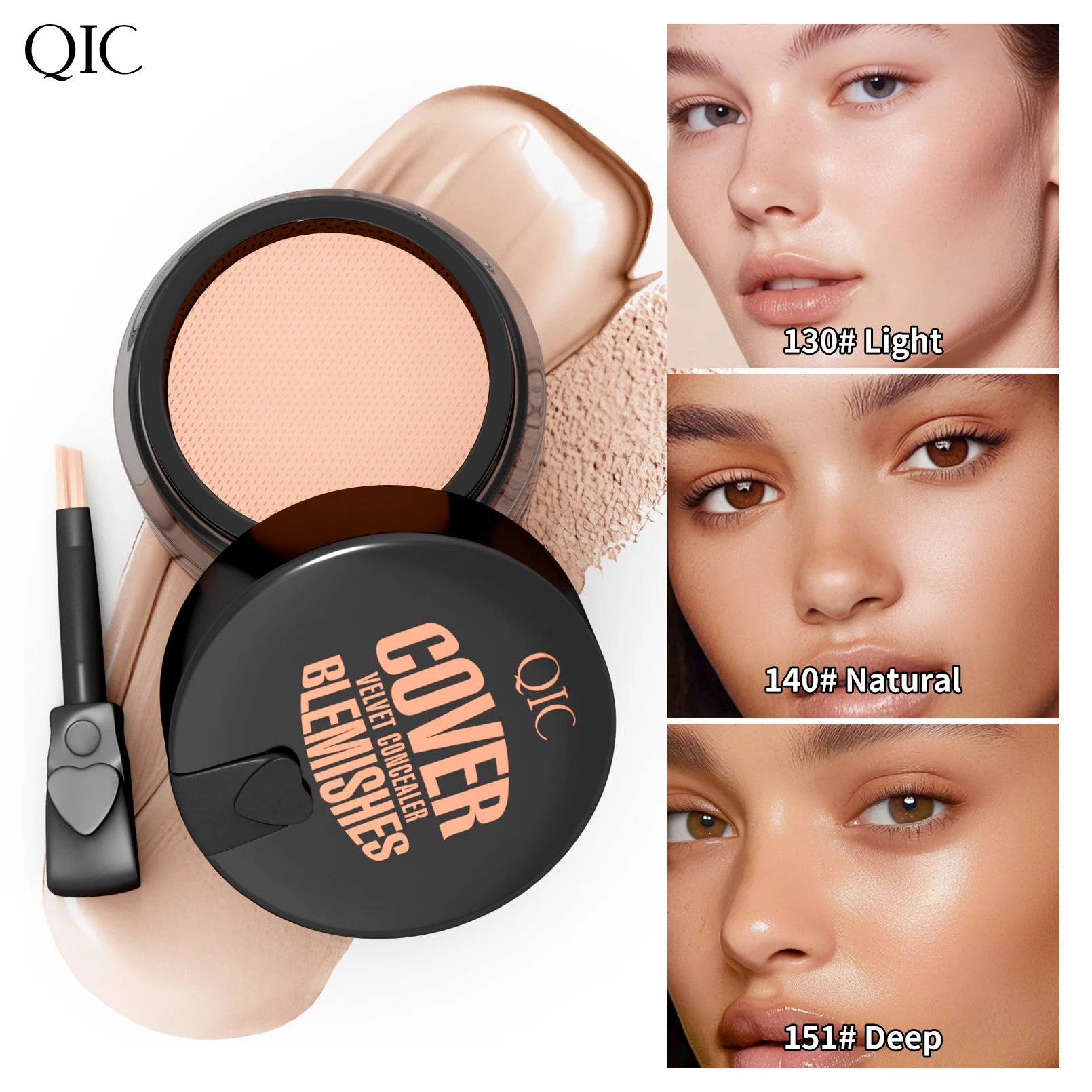 Waterproof & Sweatproof Concealer Cream - Tattoo coverage, Long-Lasting Foundation, Natural,Full coverage, All Skin Types Qme