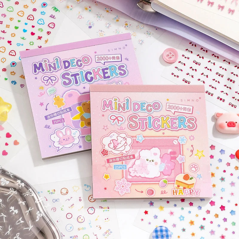 25 Sheets/Book Miniature Die-Cut Nail Sticker Set for DIY Manicure Decoration Scrapbook Mix Multifunctional Craft Supplies Qme