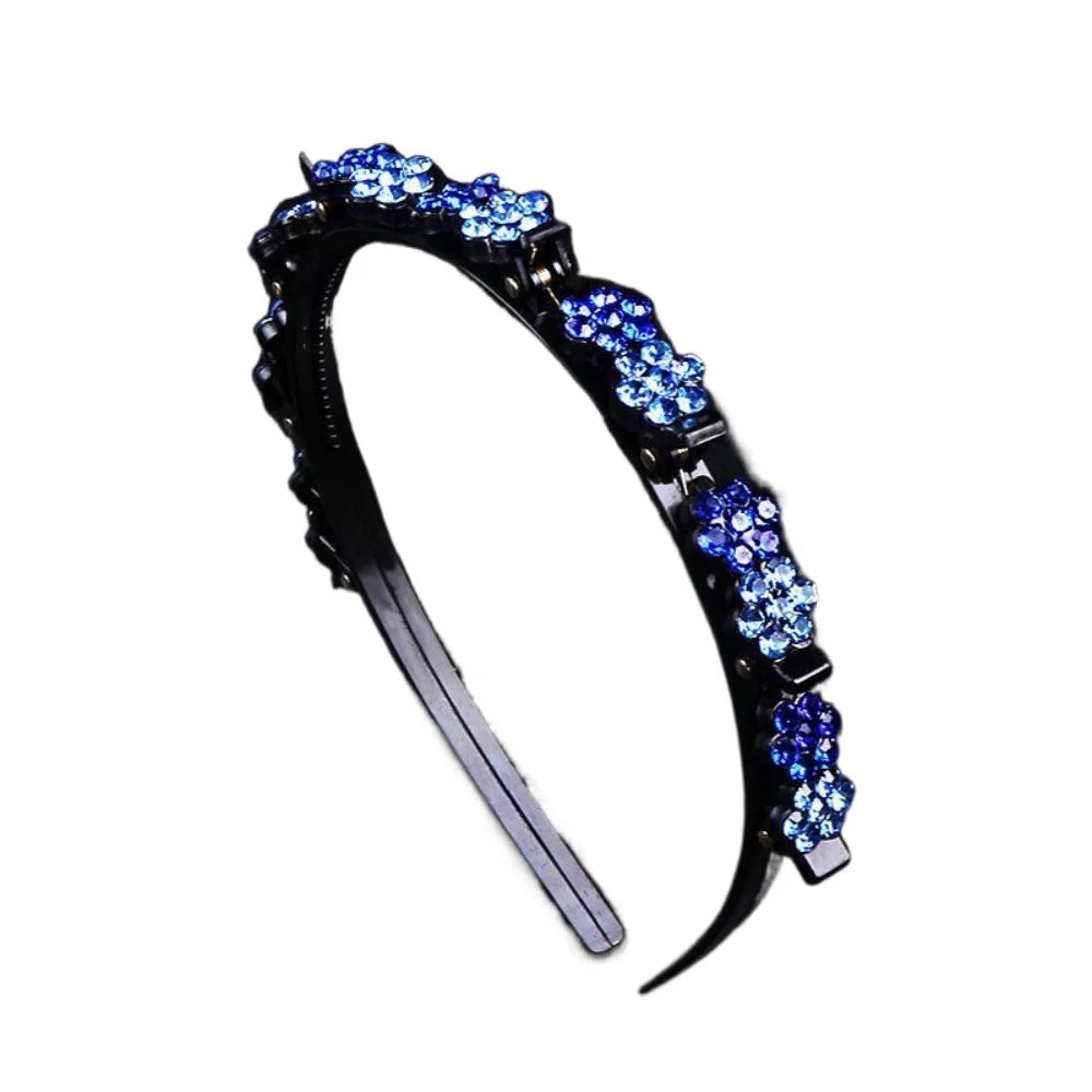 Elegant Hair Bands Clips Plum Blossom Multi-storey Toothed Clip Qme Royal Blue