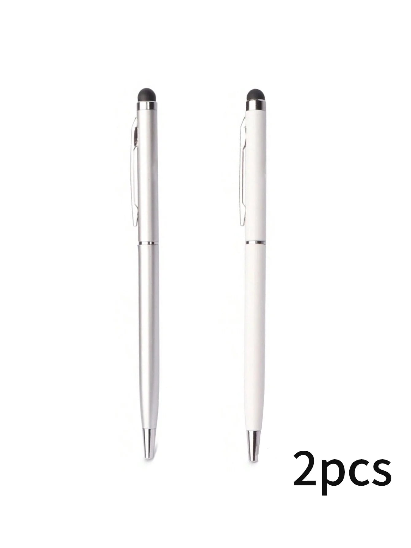 2 Touch Pens Dual-purpose Capacitive Stylus Ballpoint Pen Qme black