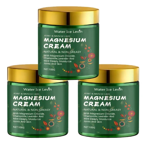 Magnesium Cream for Joint & Muscle Care - Natural, Non-Greasy with Chamomile & Lavender, Deeply Moisturizes Qme army green 100g
