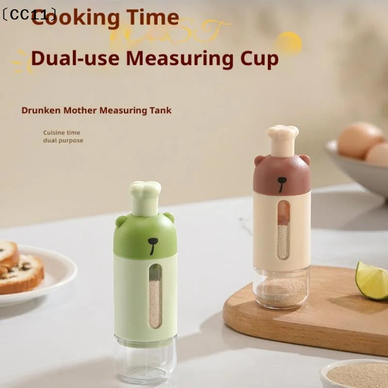 Metering Salt Shaker Push Dispenser Tank Sugar Bottle Canister Qme
