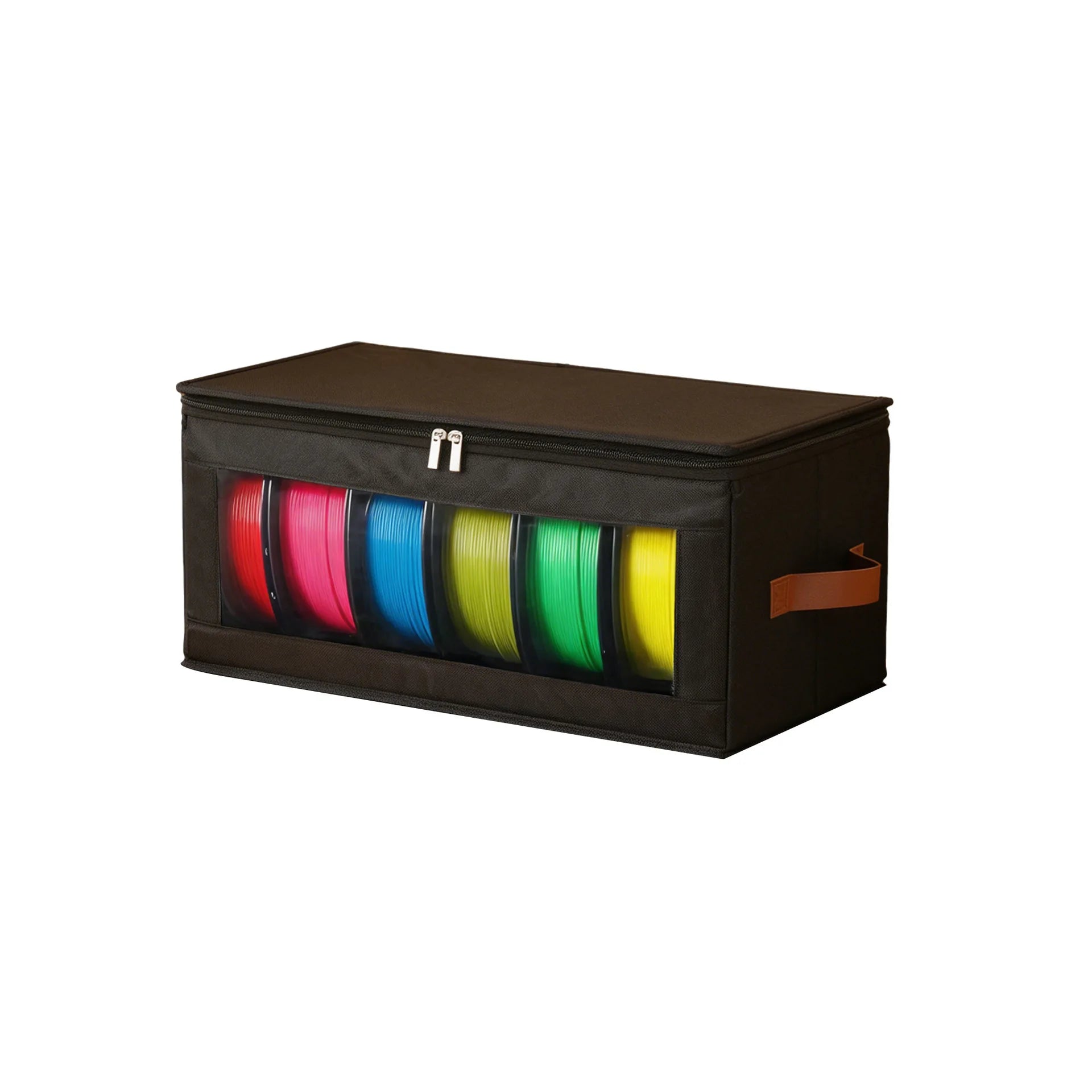 600D Oxford 3D Printing Filament Storage Case Dustproof & Moisture-Proof Organizer Fits 6 Rolls of Long Filament Qme Black