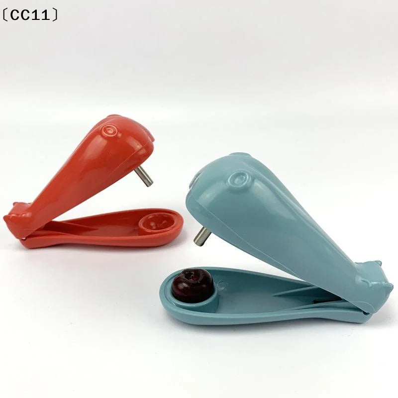 Cute Whale Shaped Cherry Pitter Stainless Steel Corer Easy Grip Qme