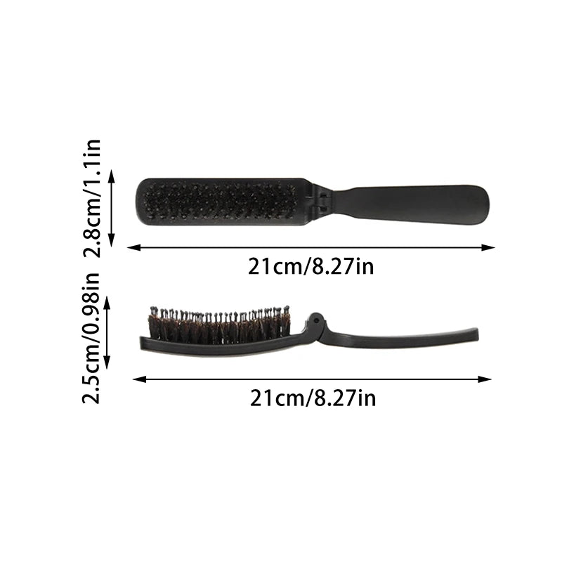 Foldable Hair Comb Boar Bristle Brush Curly Fluffy Head Massager Qme onesize