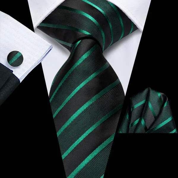 Tie Men 3-Piece Wedding Accessories Cufflinks Pocket Handkerchief Qme DPTH-LDSN3904