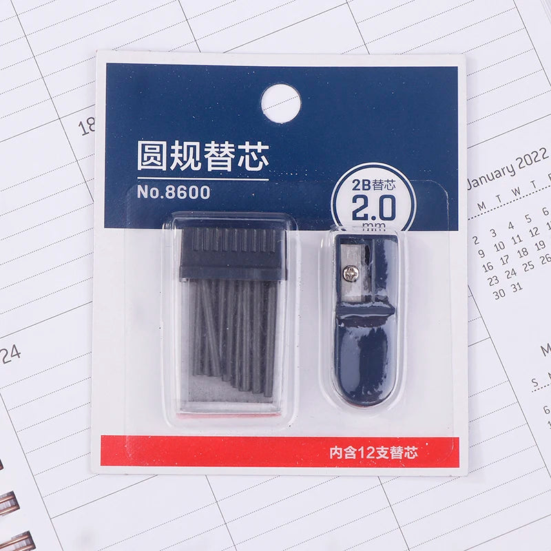 Mine Compas Pointer Sharpener Pencil Lead Stationery Compass Core Qme