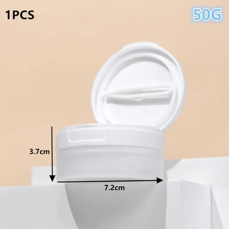 Lotion Cosmetic Cotton Makeup Jar 50 Flip Cover Spoon Tweezers Qme 50G